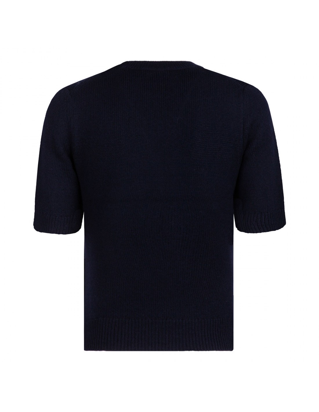 Marine blue wool and cashmere top