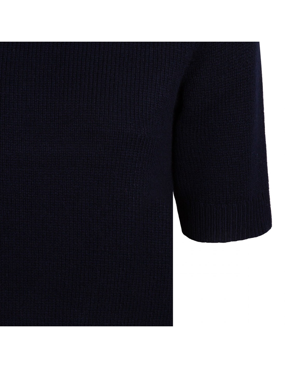 Marine blue wool and cashmere top