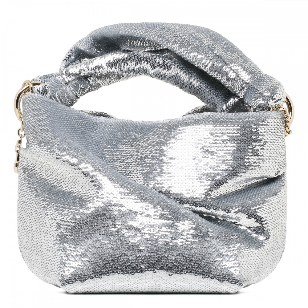 Bonny silver sequined handbag