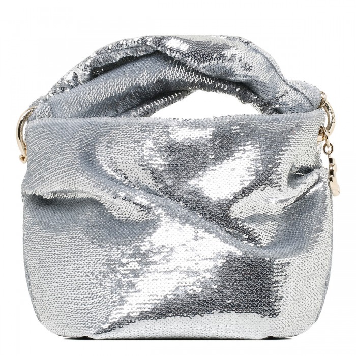 Bonny silver sequined handbag