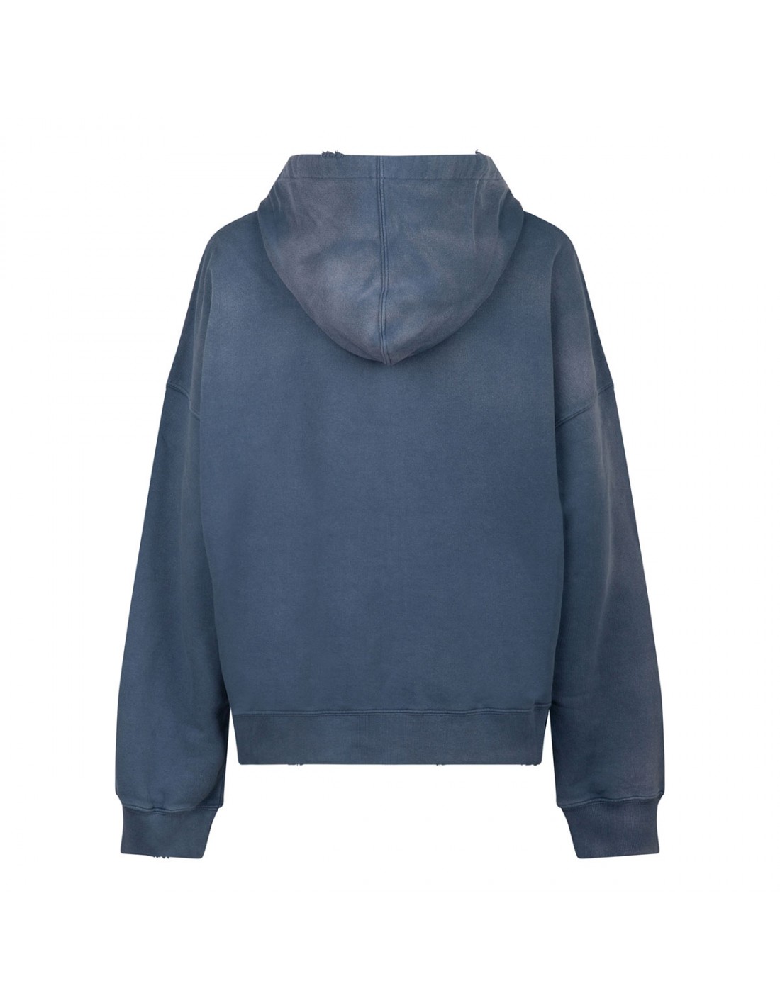 Blue cotton zipped hoodie