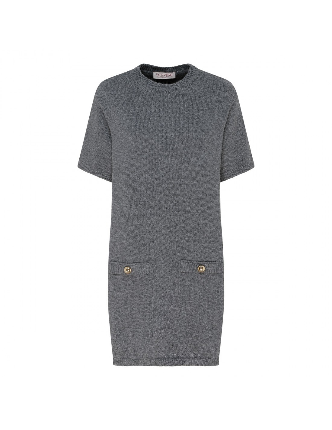 Dark gray virgin wool knit dress