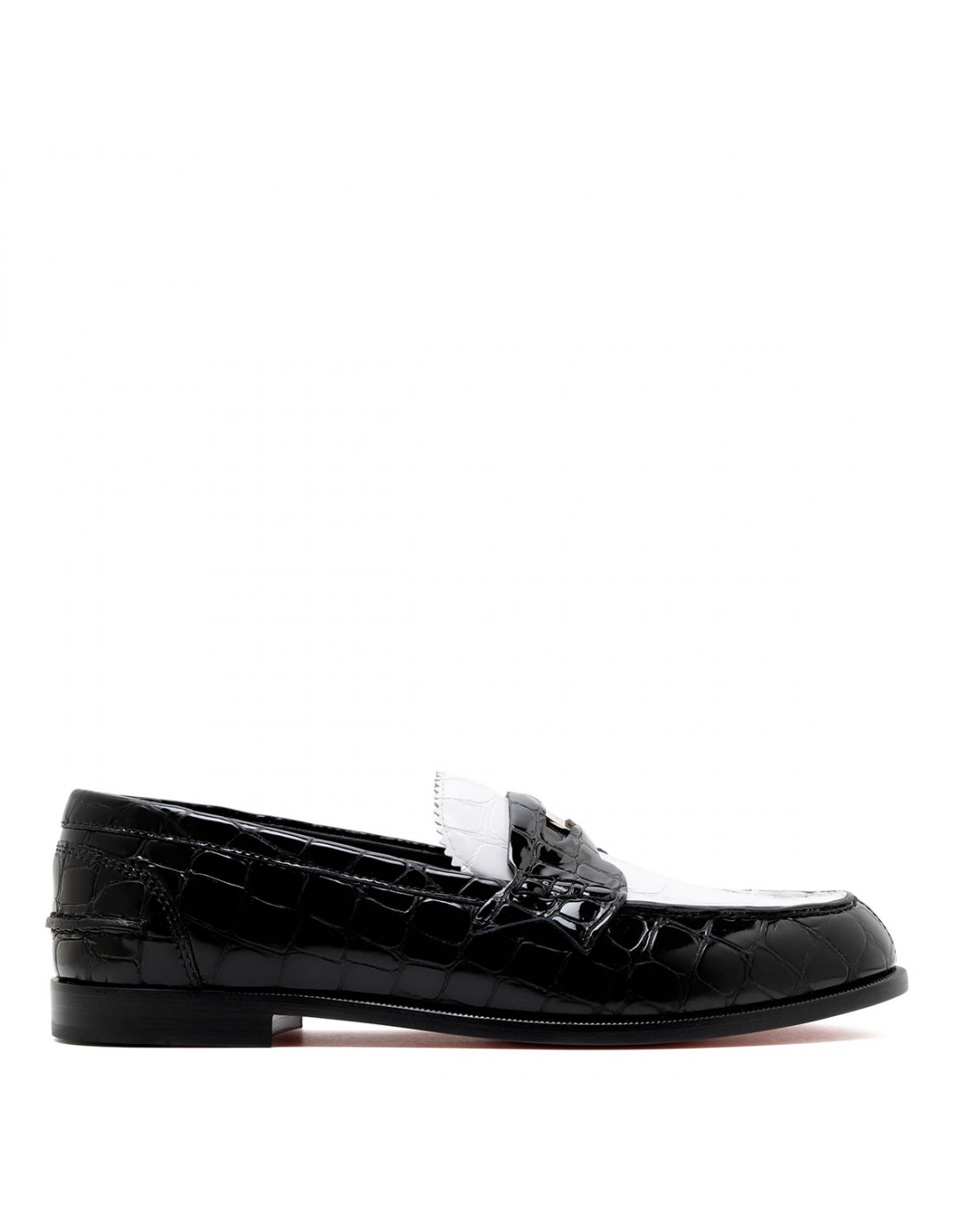 Penny black and white loafers