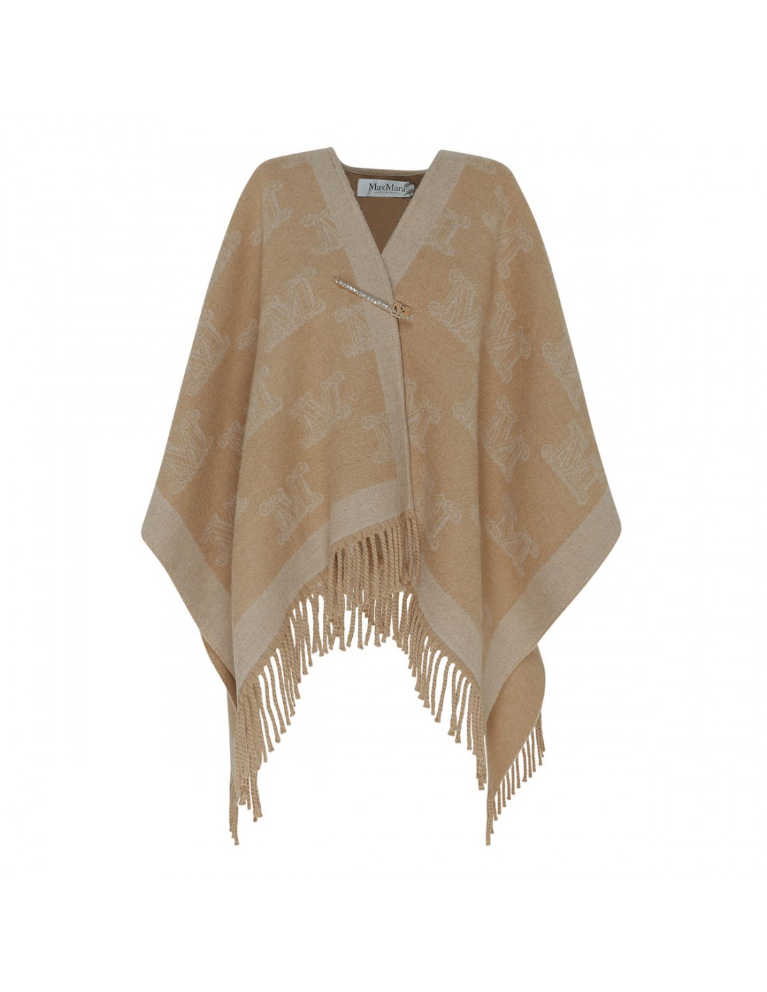 Frine jacquard wool poncho