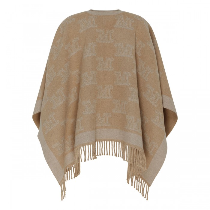 Frine jacquard wool poncho