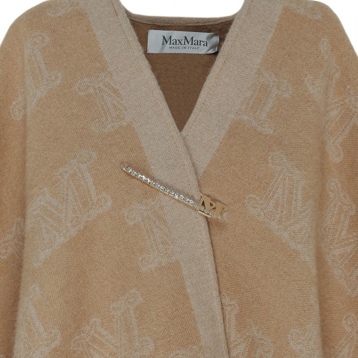 Frine jacquard wool poncho