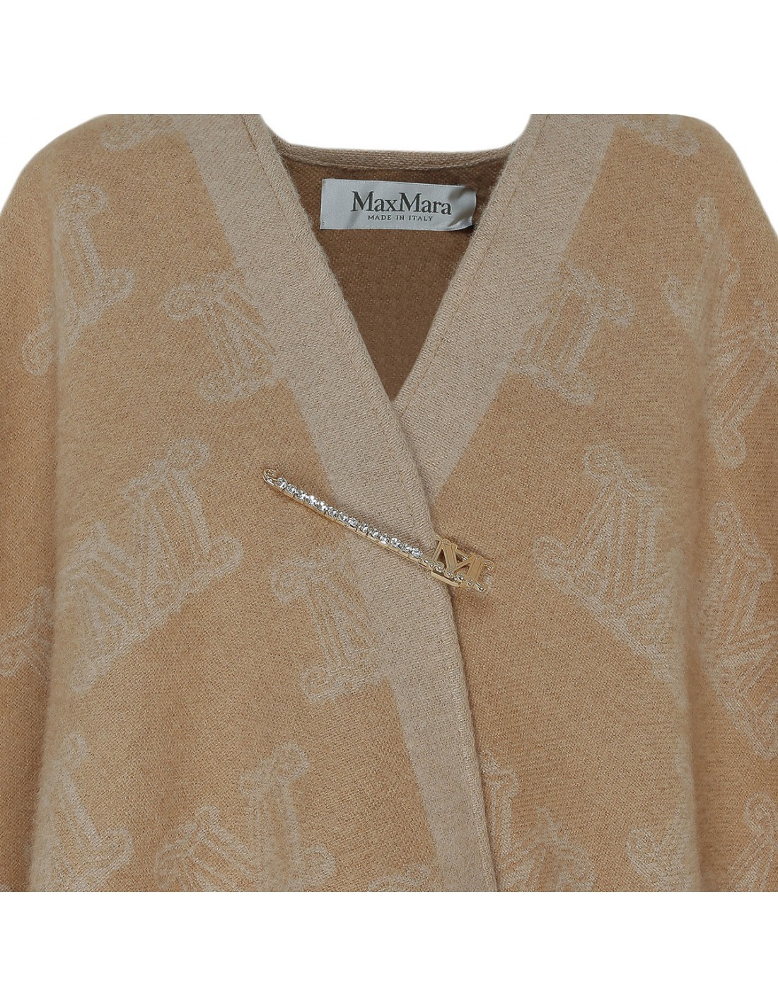 Frine jacquard wool poncho