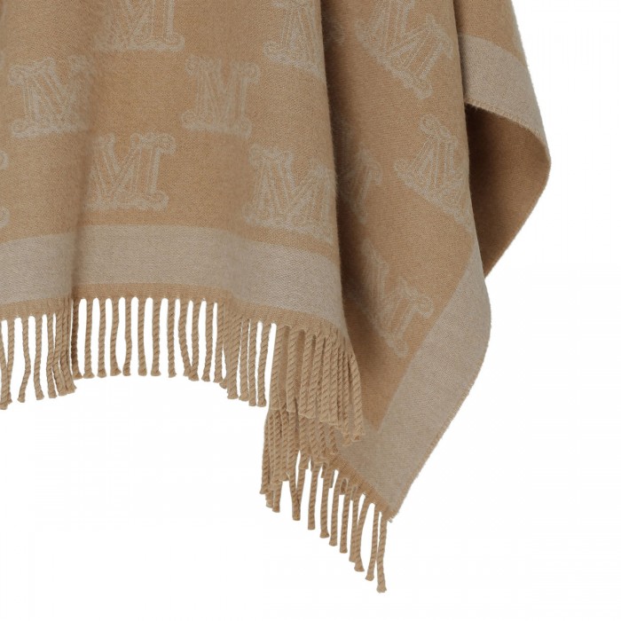 Frine jacquard wool poncho