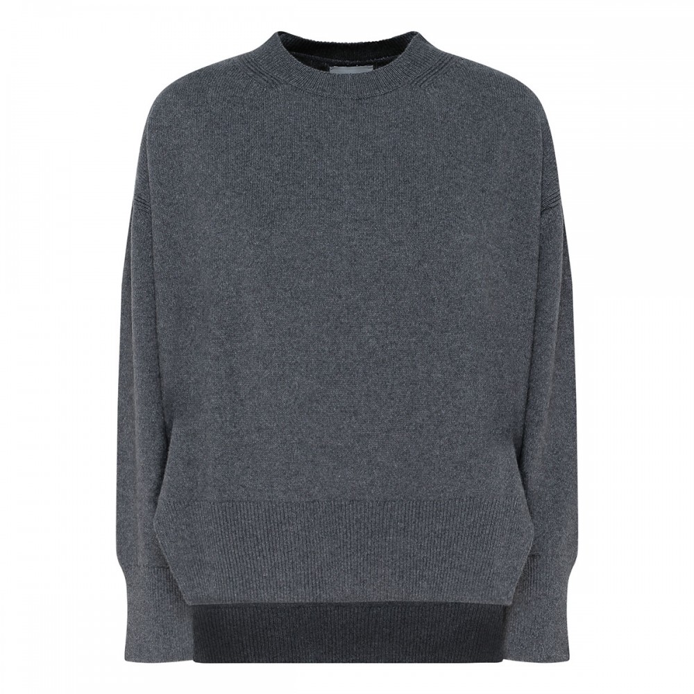 Titanium-hue cashmere pullover