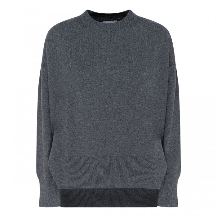 Titanium-hue cashmere pullover