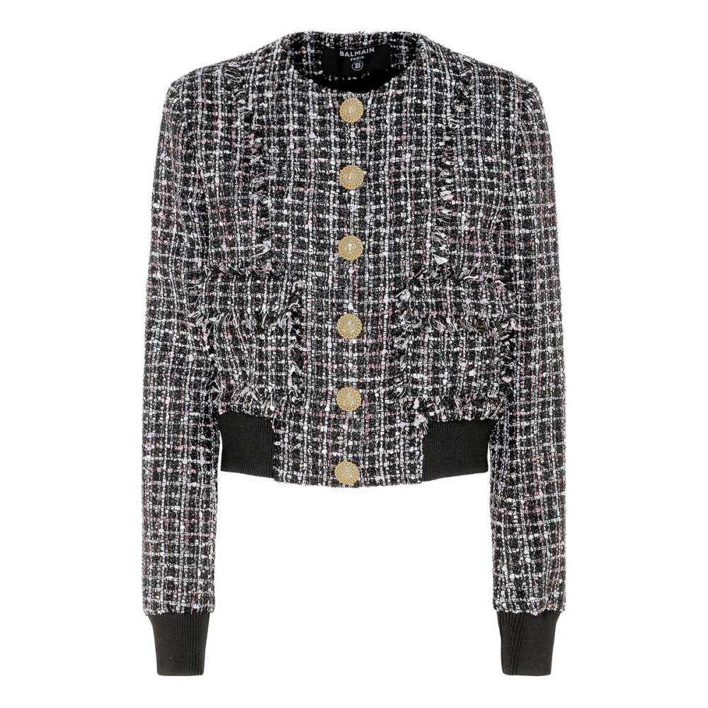 Buttoned tweed jacket