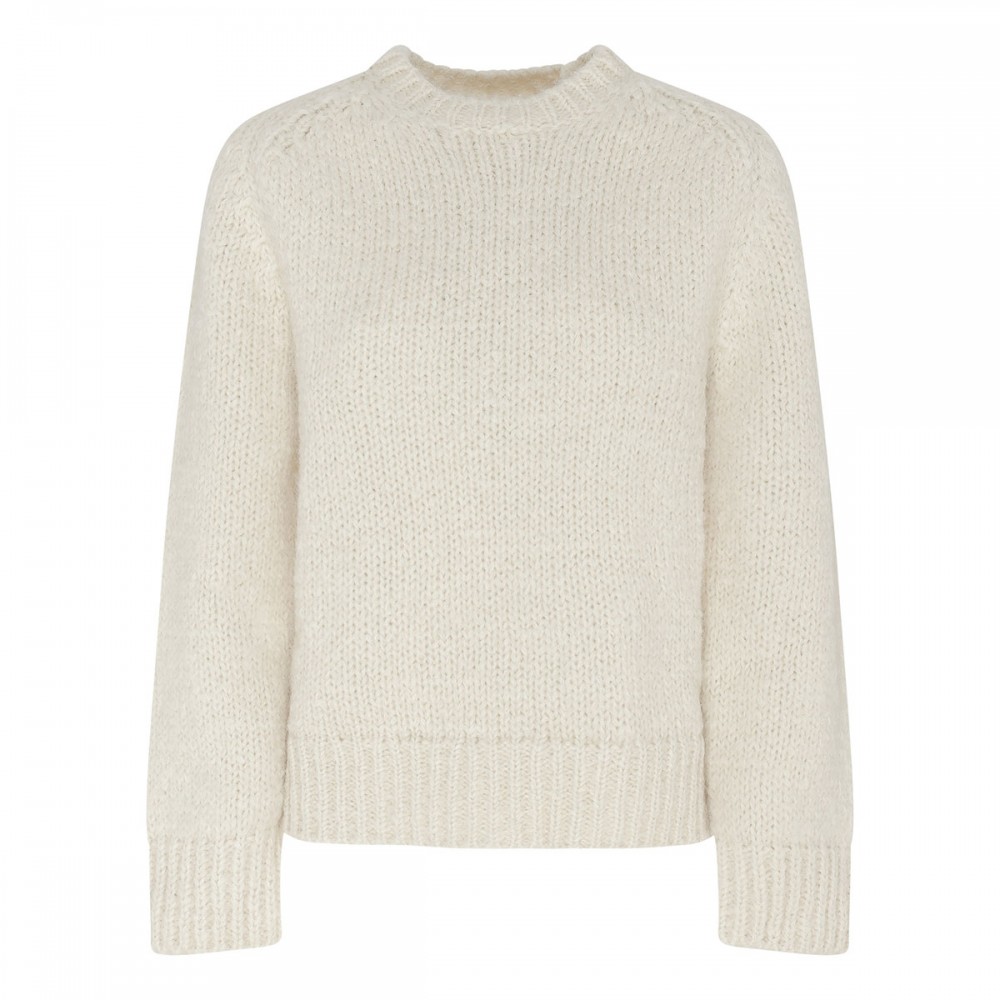 Chalk white wool blend sweater