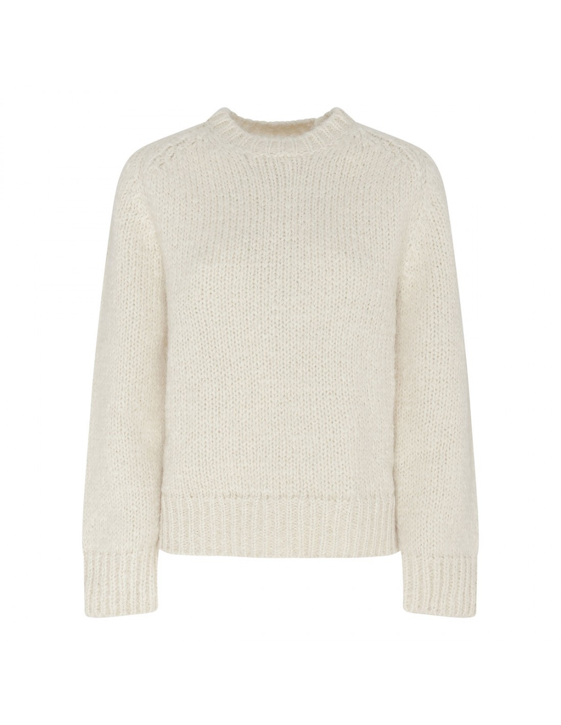 Chalk white wool blend sweater