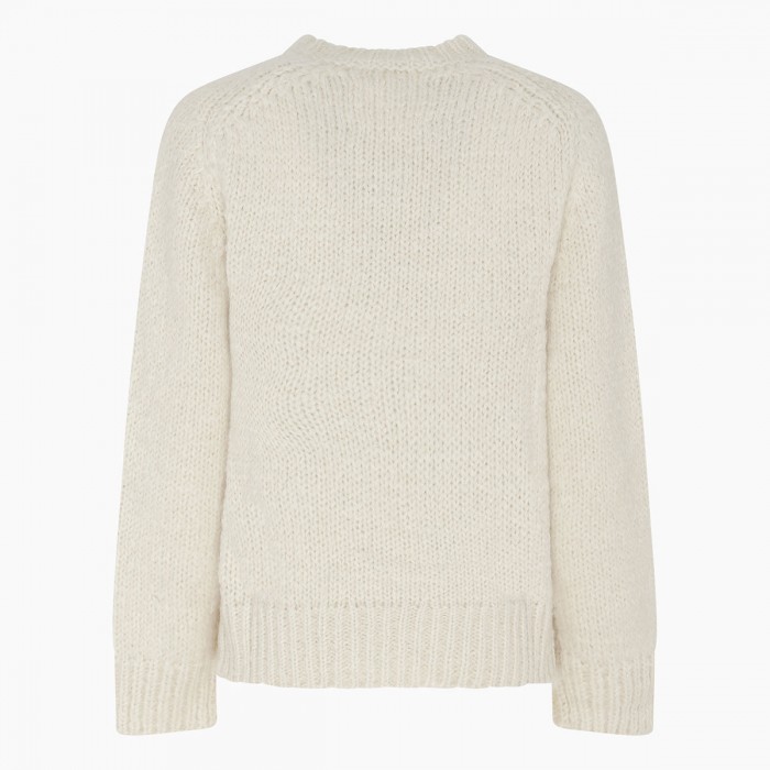 Chalk white wool blend sweater