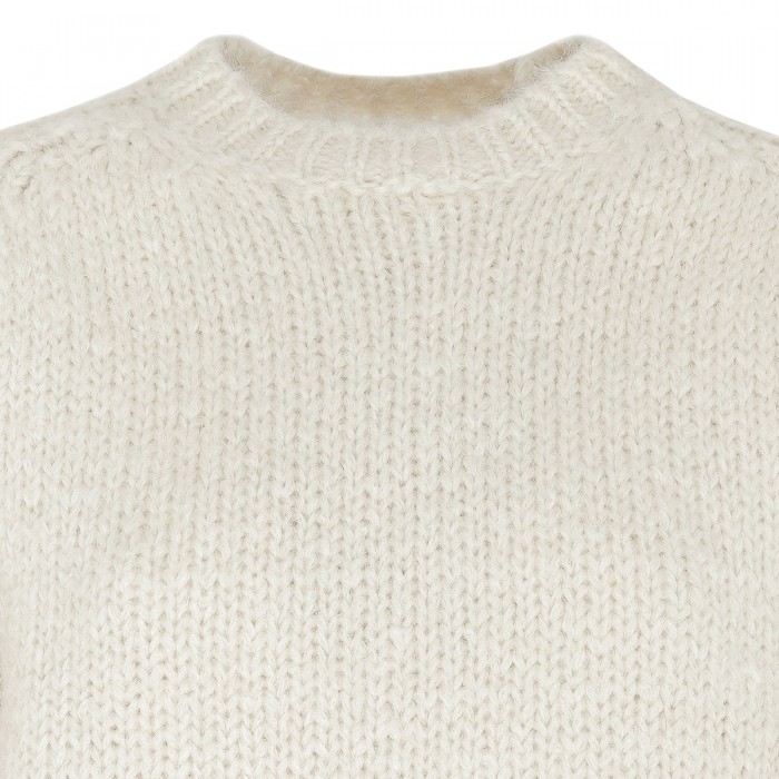 Chalk white wool blend sweater