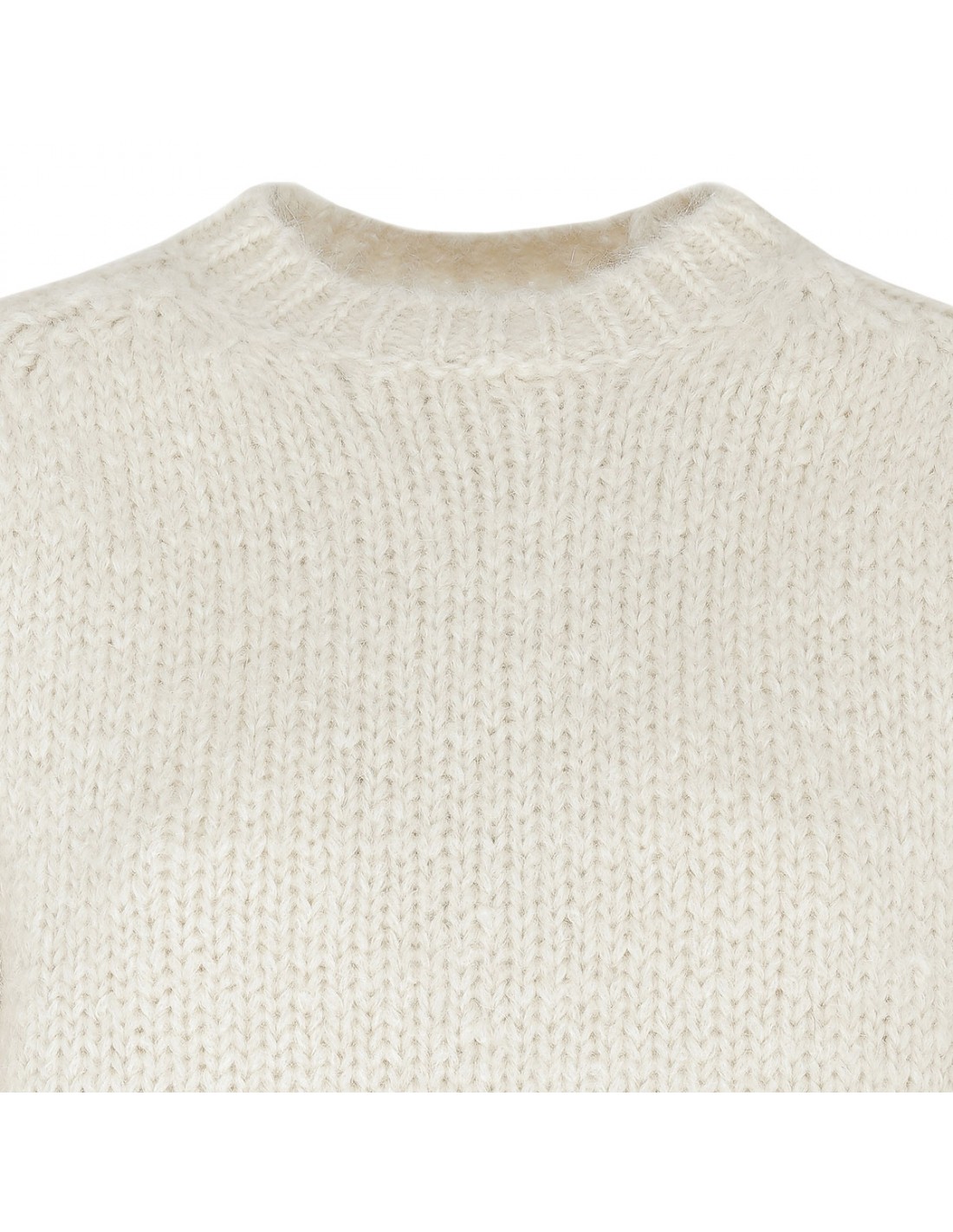 Chalk white wool blend sweater