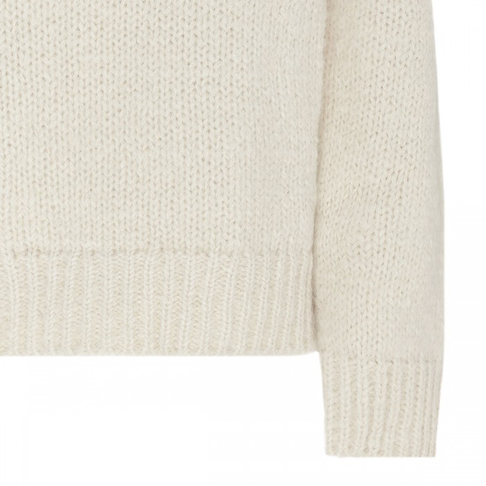 Chalk white wool blend sweater