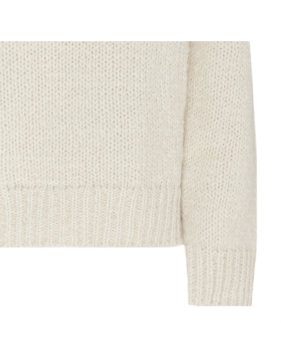 Chalk white wool blend sweater