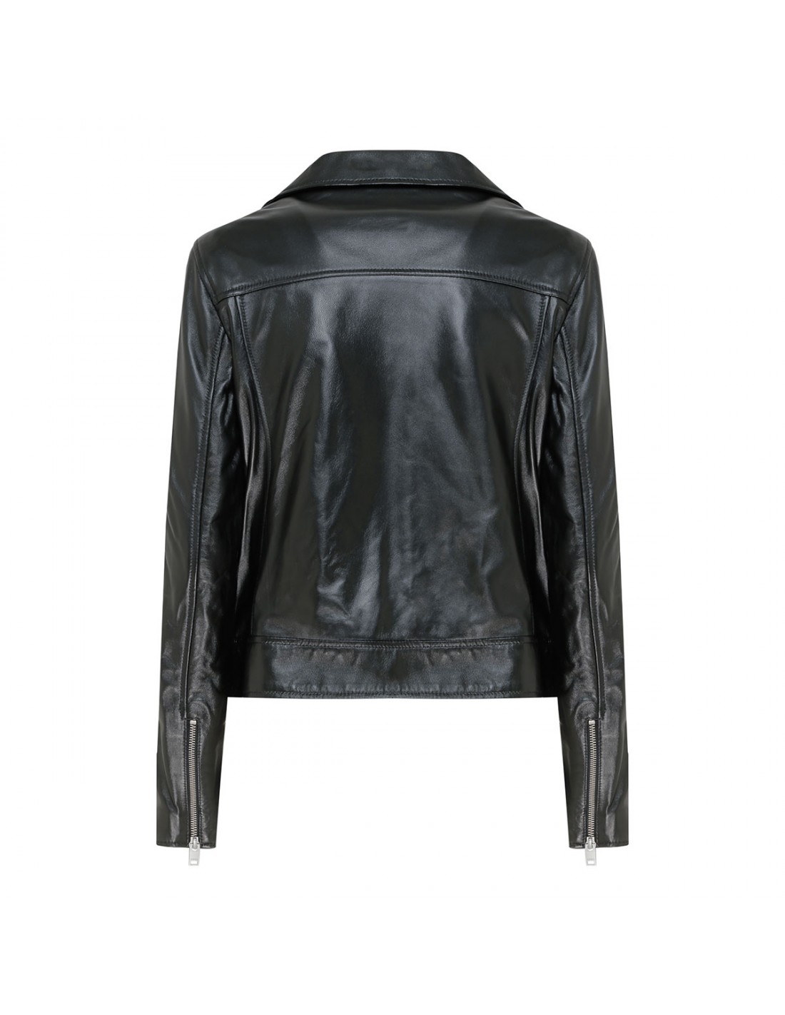 Yeva black leather biker jacket