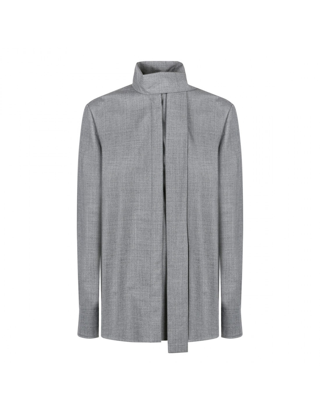 Gray wool scarf shirt