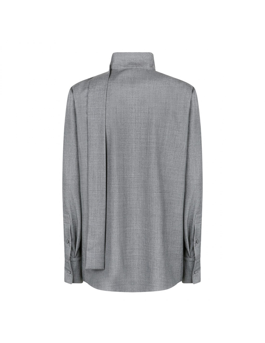 Gray wool scarf shirt