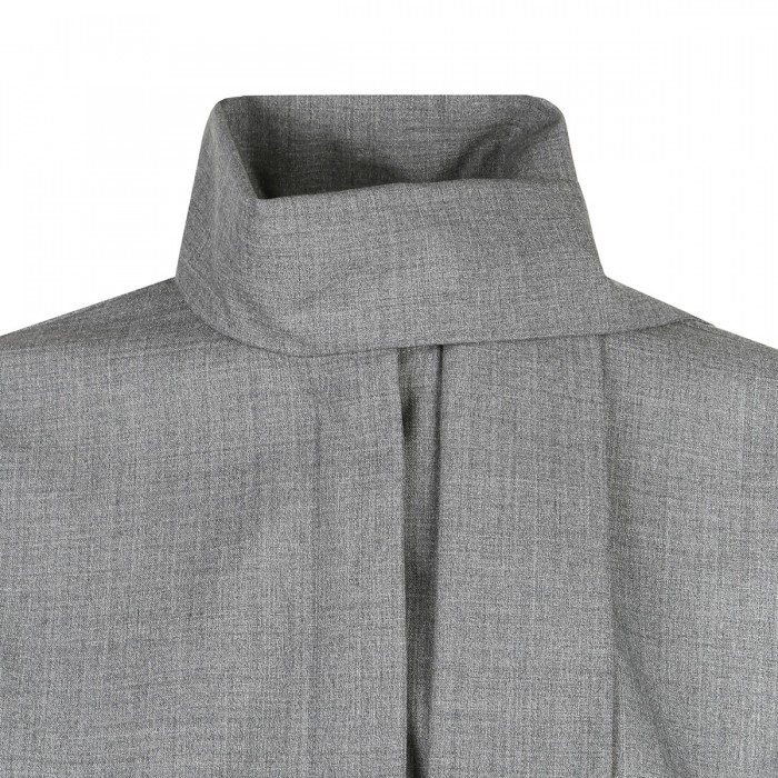 Gray wool scarf shirt