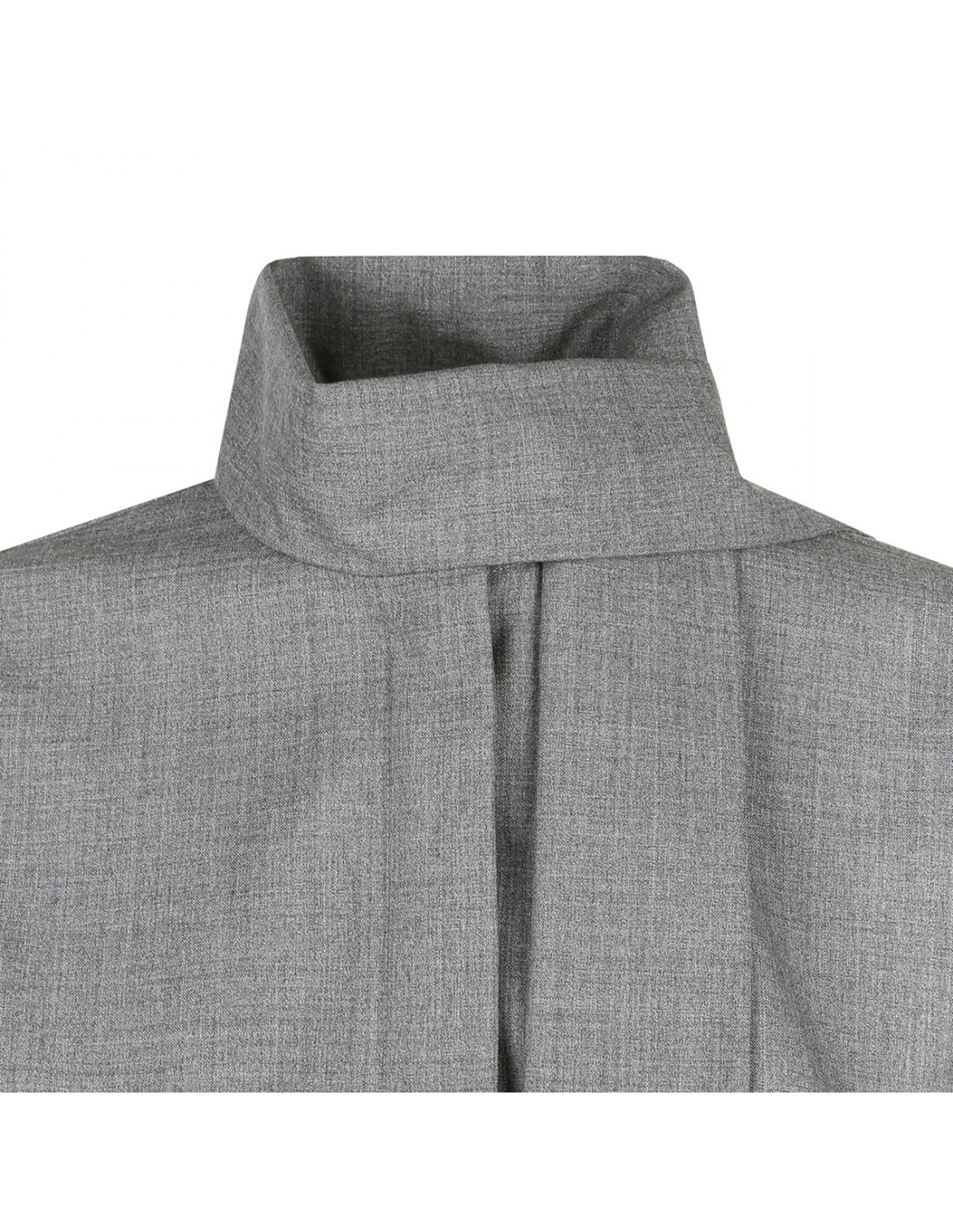 Gray wool scarf shirt