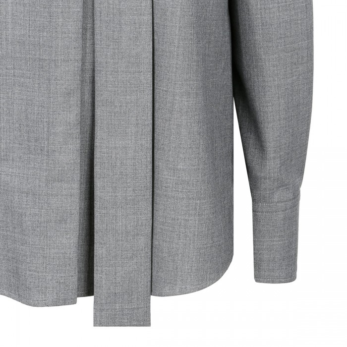 Gray wool scarf shirt