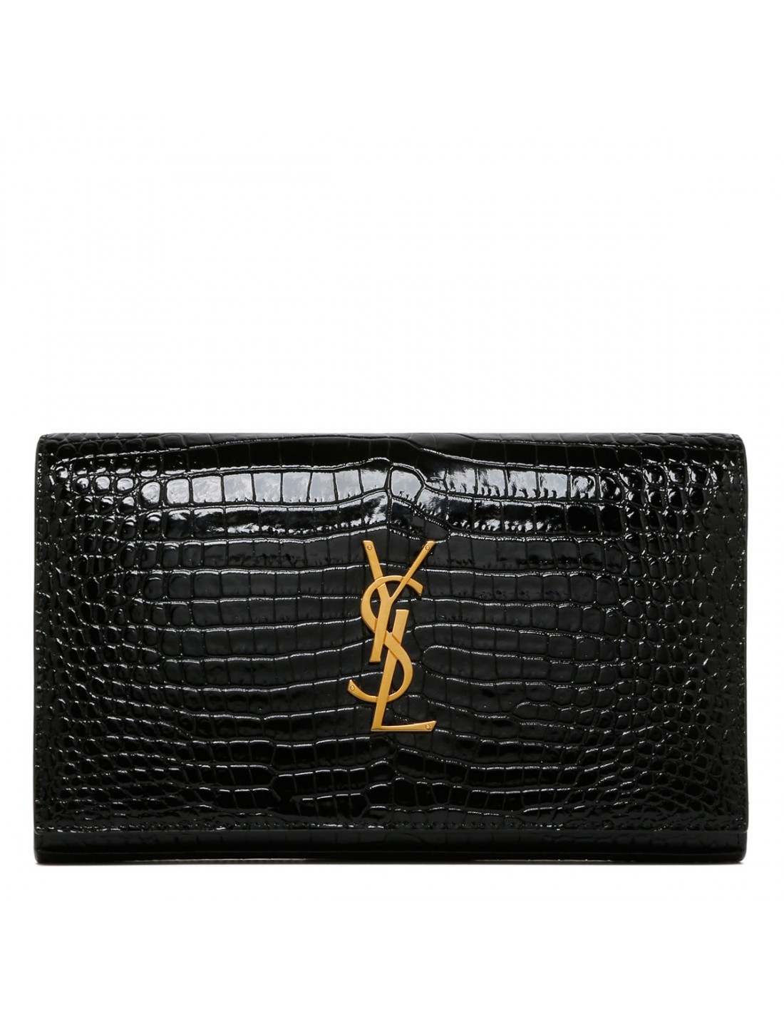 Cassandre croc-embossed chain clutch