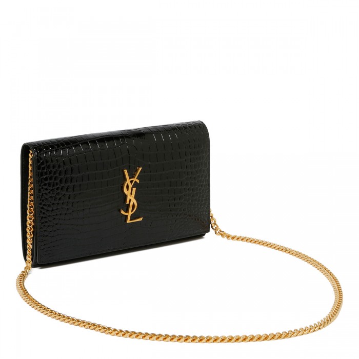 Cassandre croc-embossed chain clutch