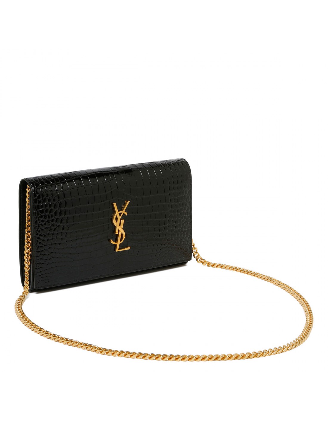 Cassandre croc-embossed chain clutch