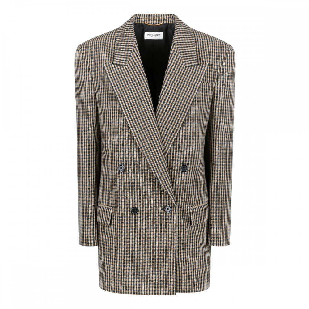 Vichy wool blazer