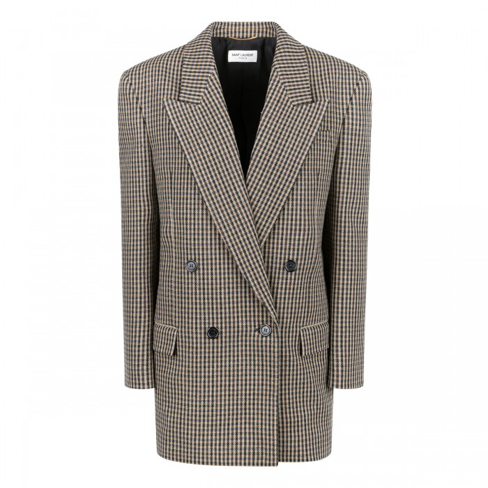 Vichy wool blazer