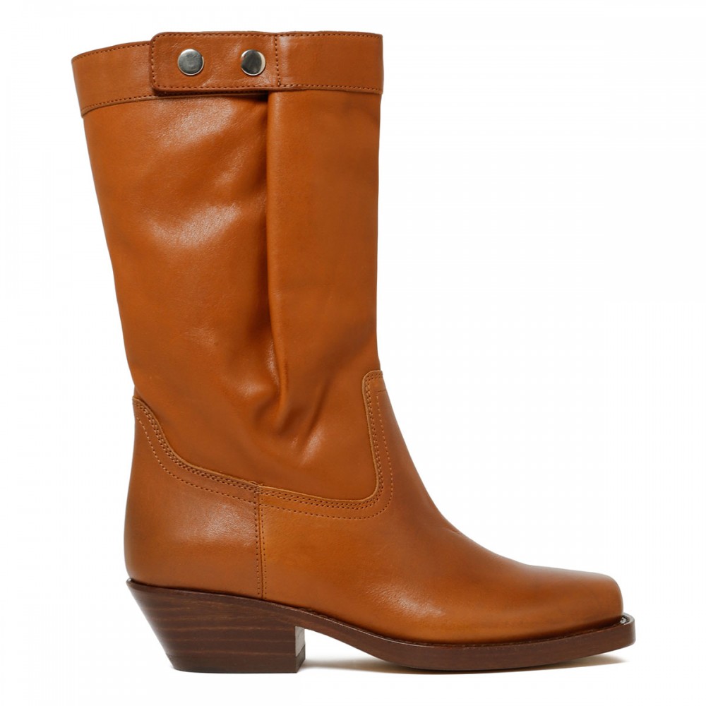 Ademe havana-hue leather boots