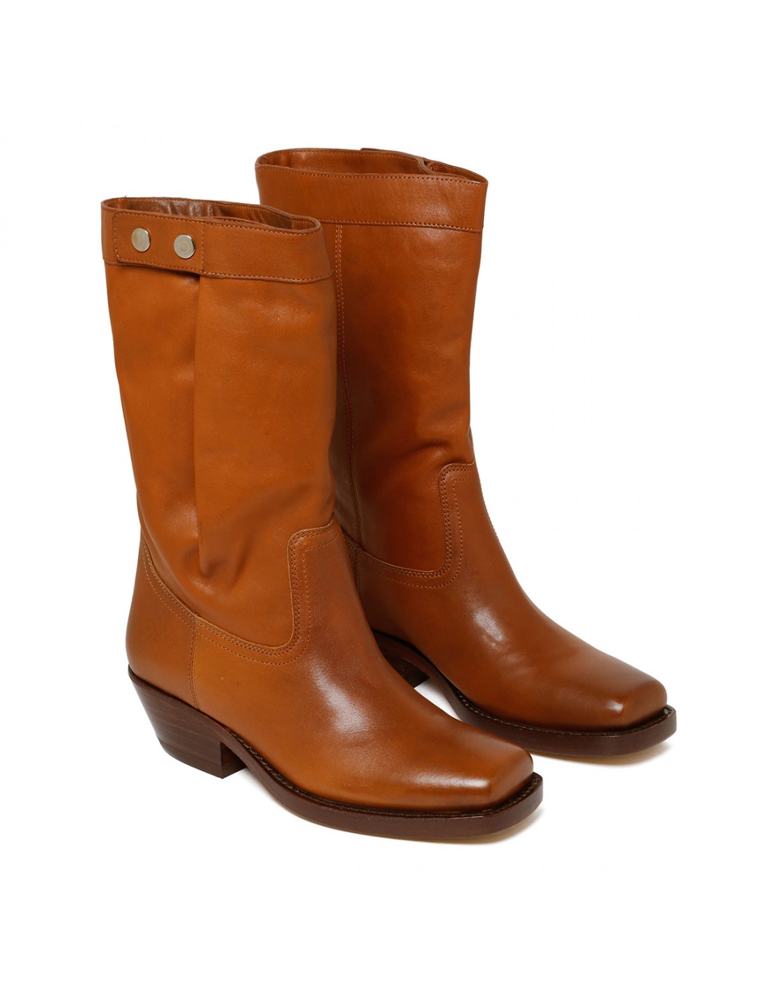 Ademe havana-hue leather boots