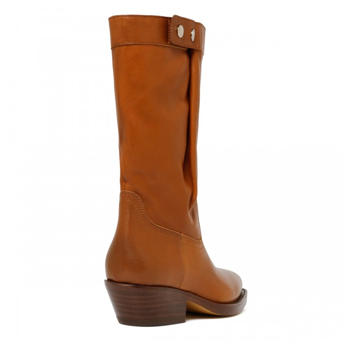 Ademe havana-hue leather boots