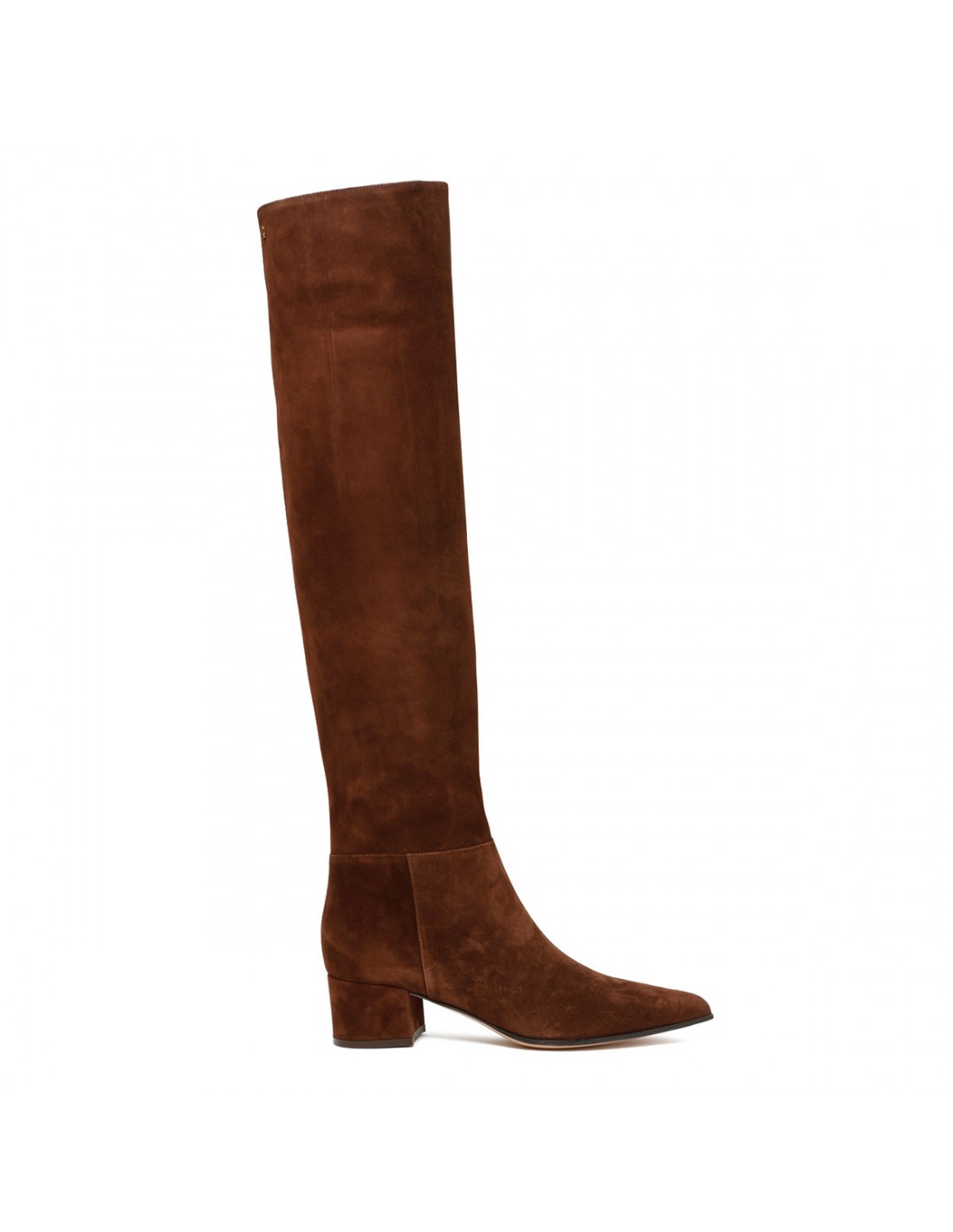 Brown suede over-the-knee boots