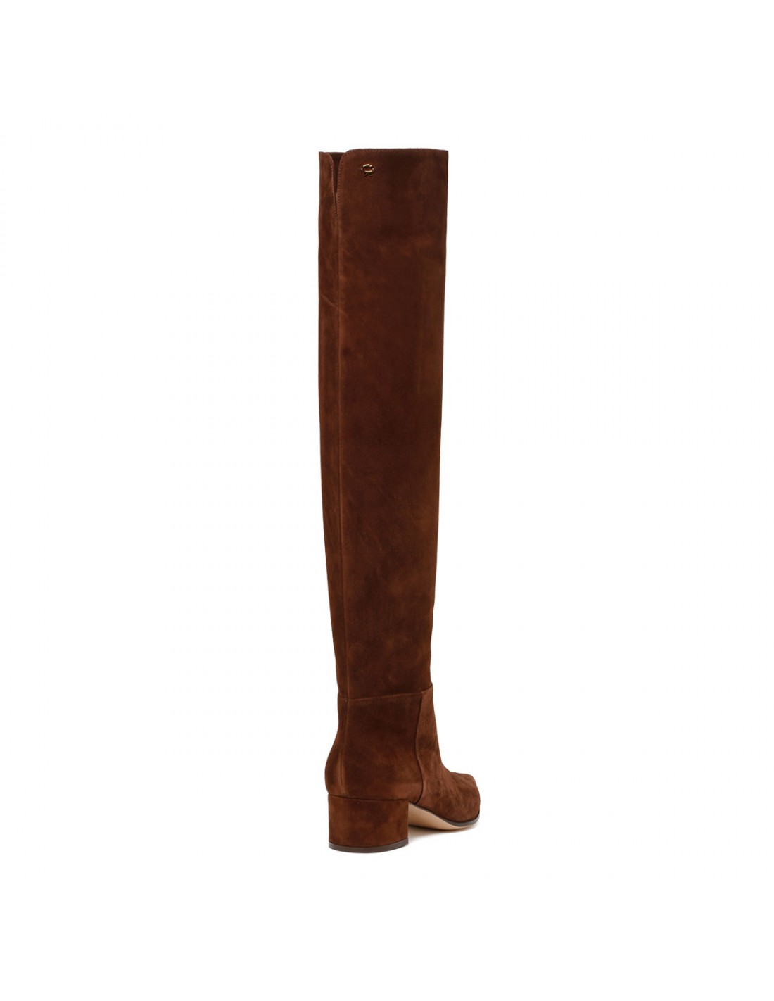 Brown suede over-the-knee boots