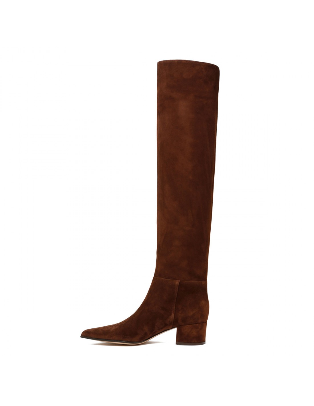 Brown suede over-the-knee boots