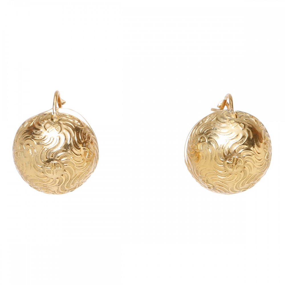 Engraved sphere earrings