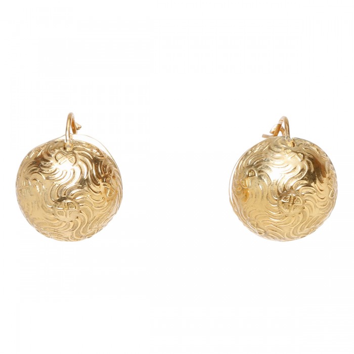 Engraved sphere earrings