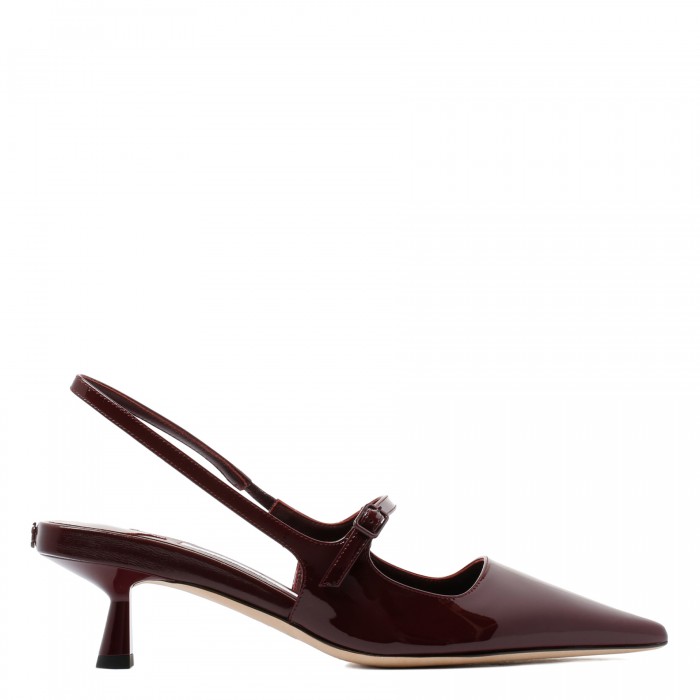 Didi 45 garnet-hue patent slingback pumps