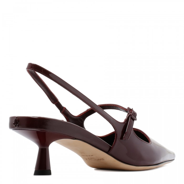 Didi 45 garnet-hue patent slingback pumps