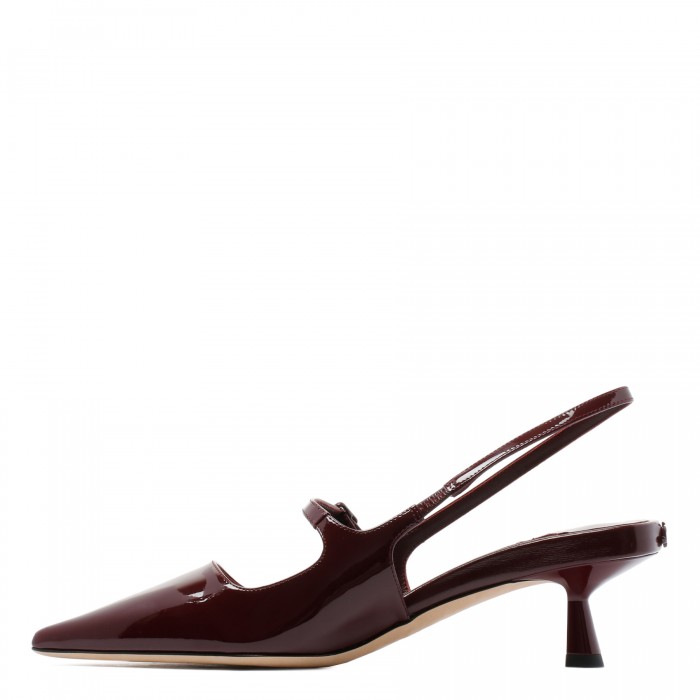 Didi 45 garnet-hue patent slingback pumps