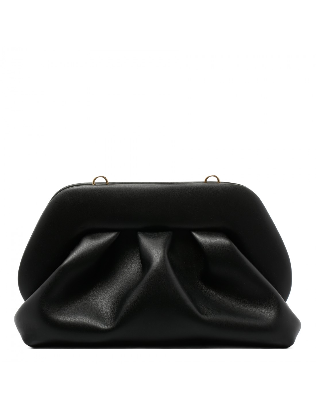 Tia black vegan fabric clutch bag