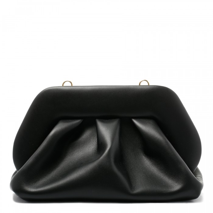 Tia black vegan fabric clutch bag