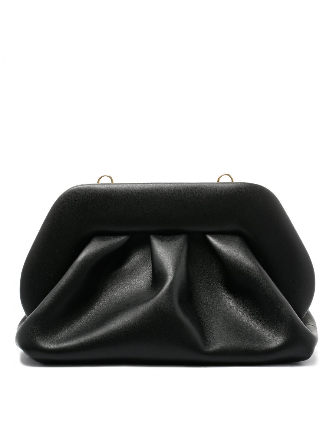 Tia black vegan fabric clutch bag