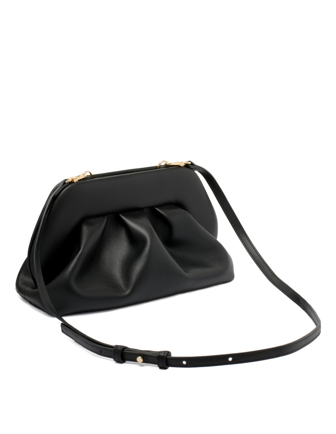 Tia black vegan fabric clutch bag