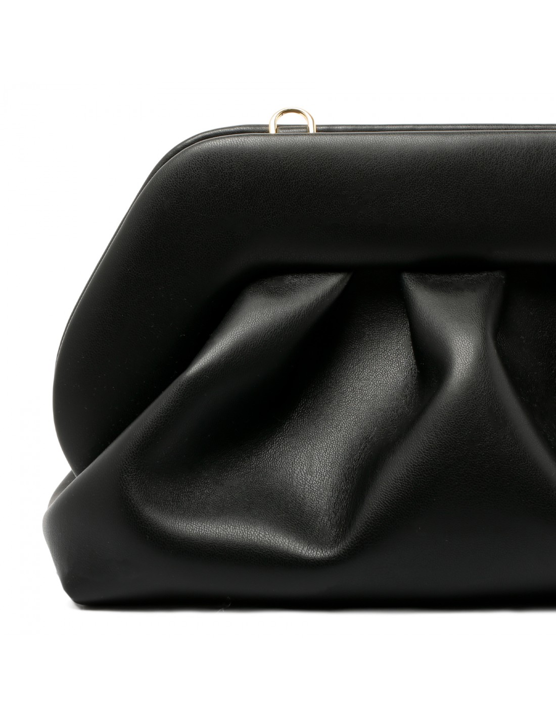 Tia black vegan fabric clutch bag