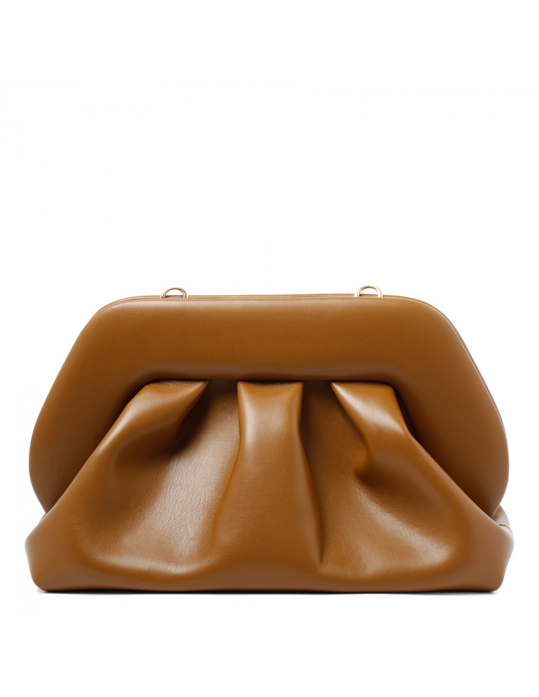 Tia caramel vegan fabric clutch bag